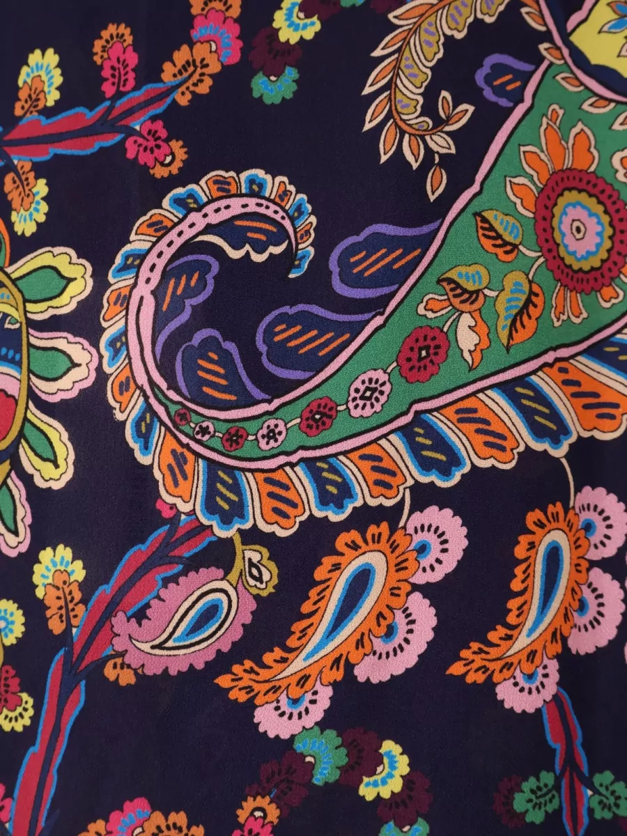 Etro Printed Ruffled Long-Sleeve Blouse