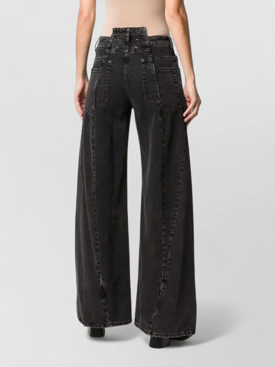 Maison Margiela High Waist Wide Leg Five Pocket Jeans