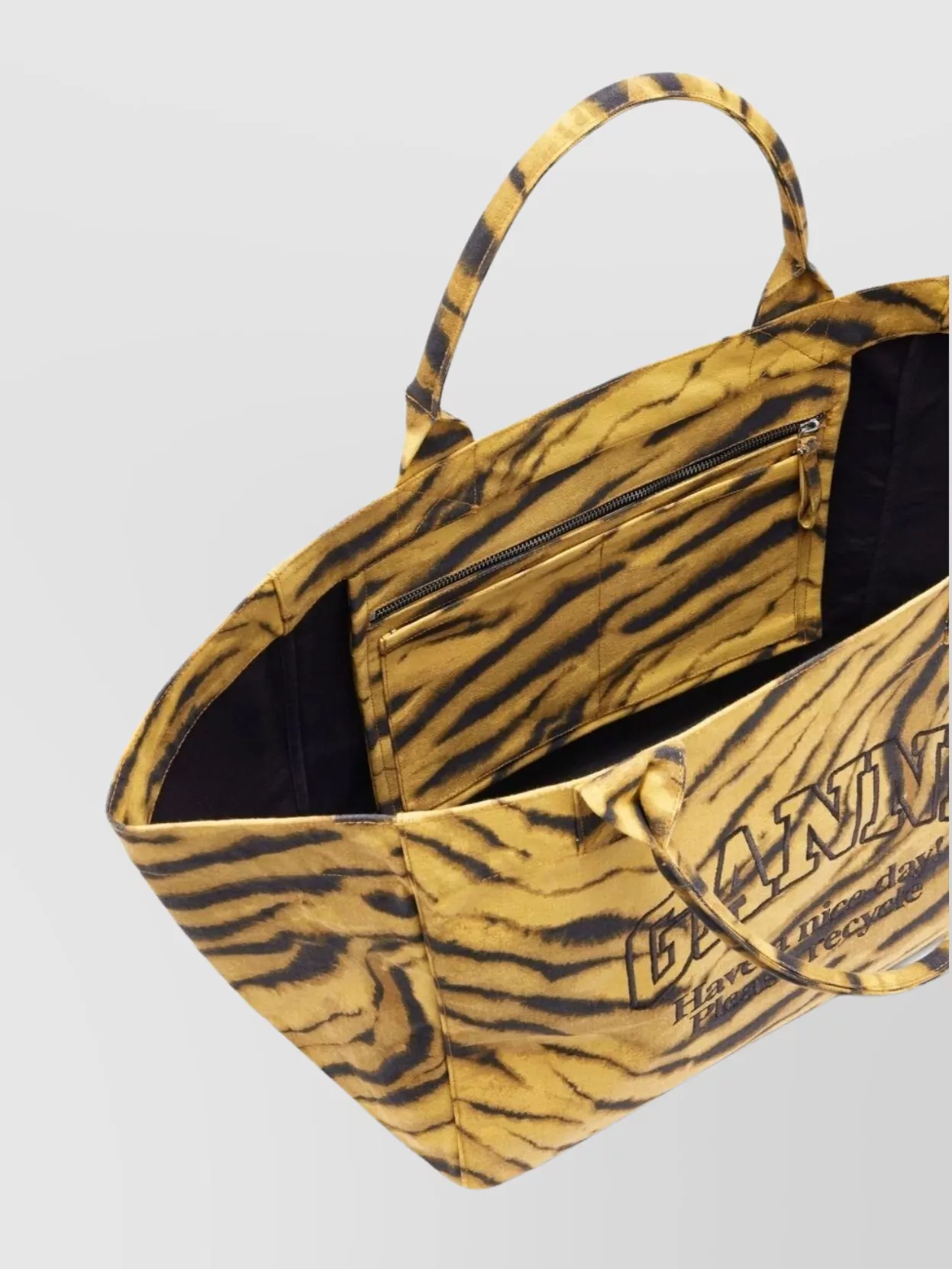 Ganni Large Tote Bag Tiger Pattern