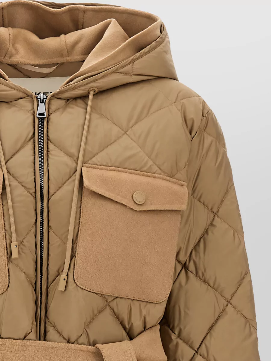 Weekend Max Mara Down Quilted Belted Hooded Parka Coat