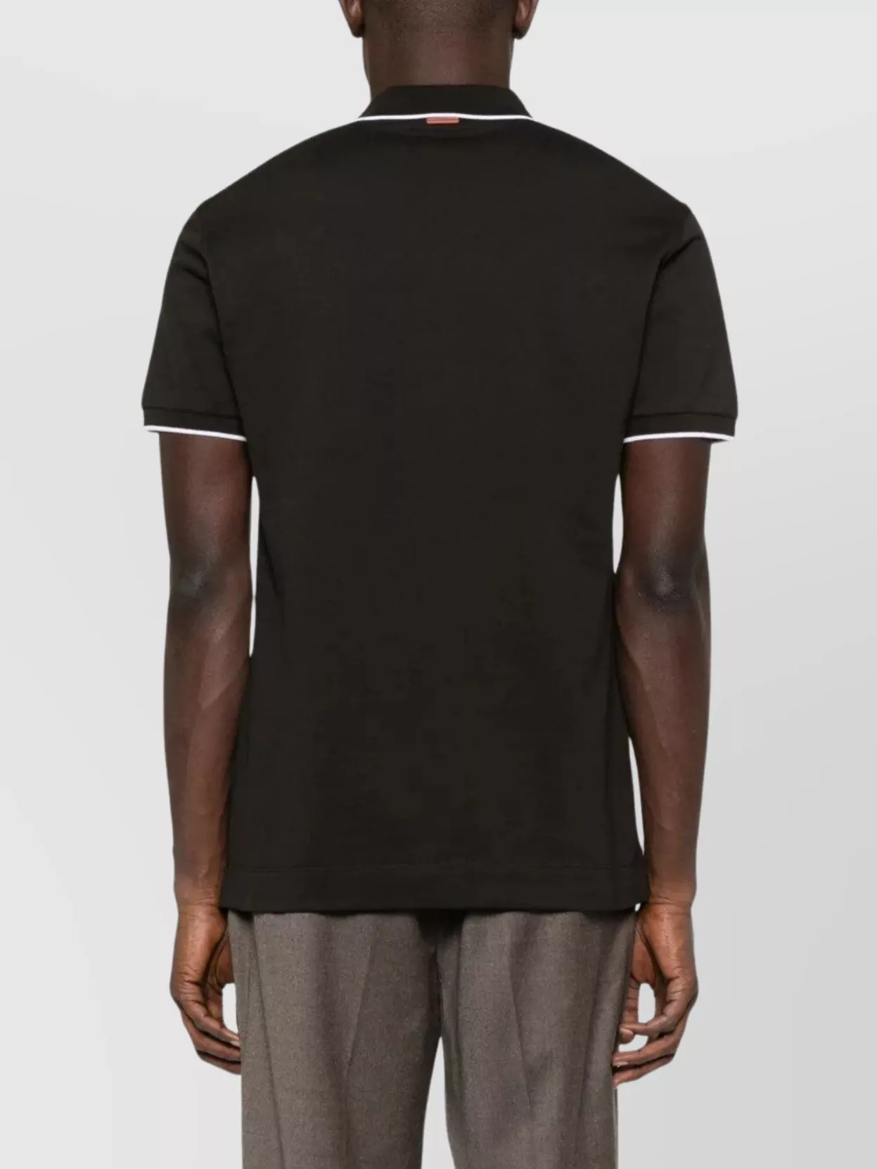 Zegna Logo Polo Shirt With Knit Collar And Cuffs