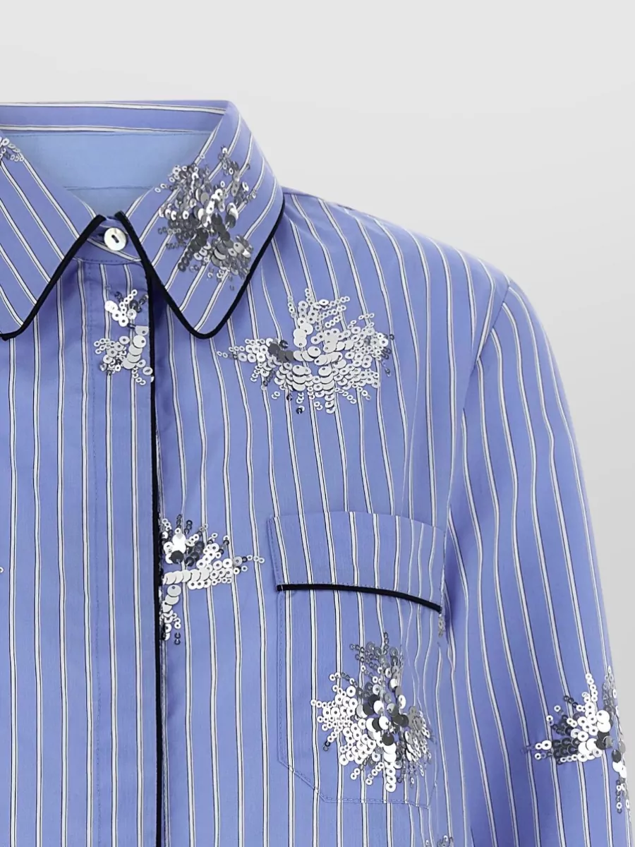 Le Twins Striped Embellished Shirt