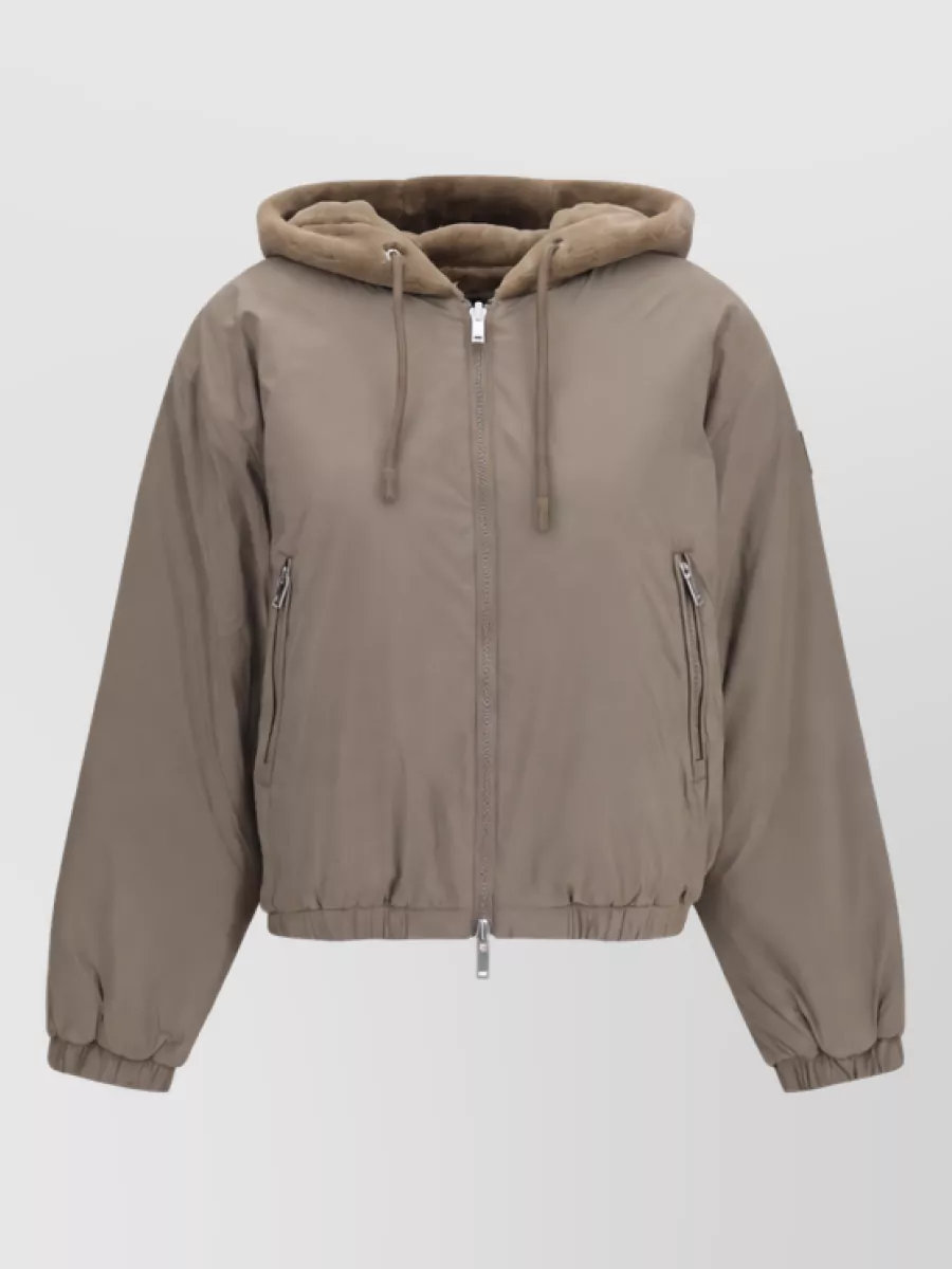 Moose Knuckles Faux Fur Bomber Jacket