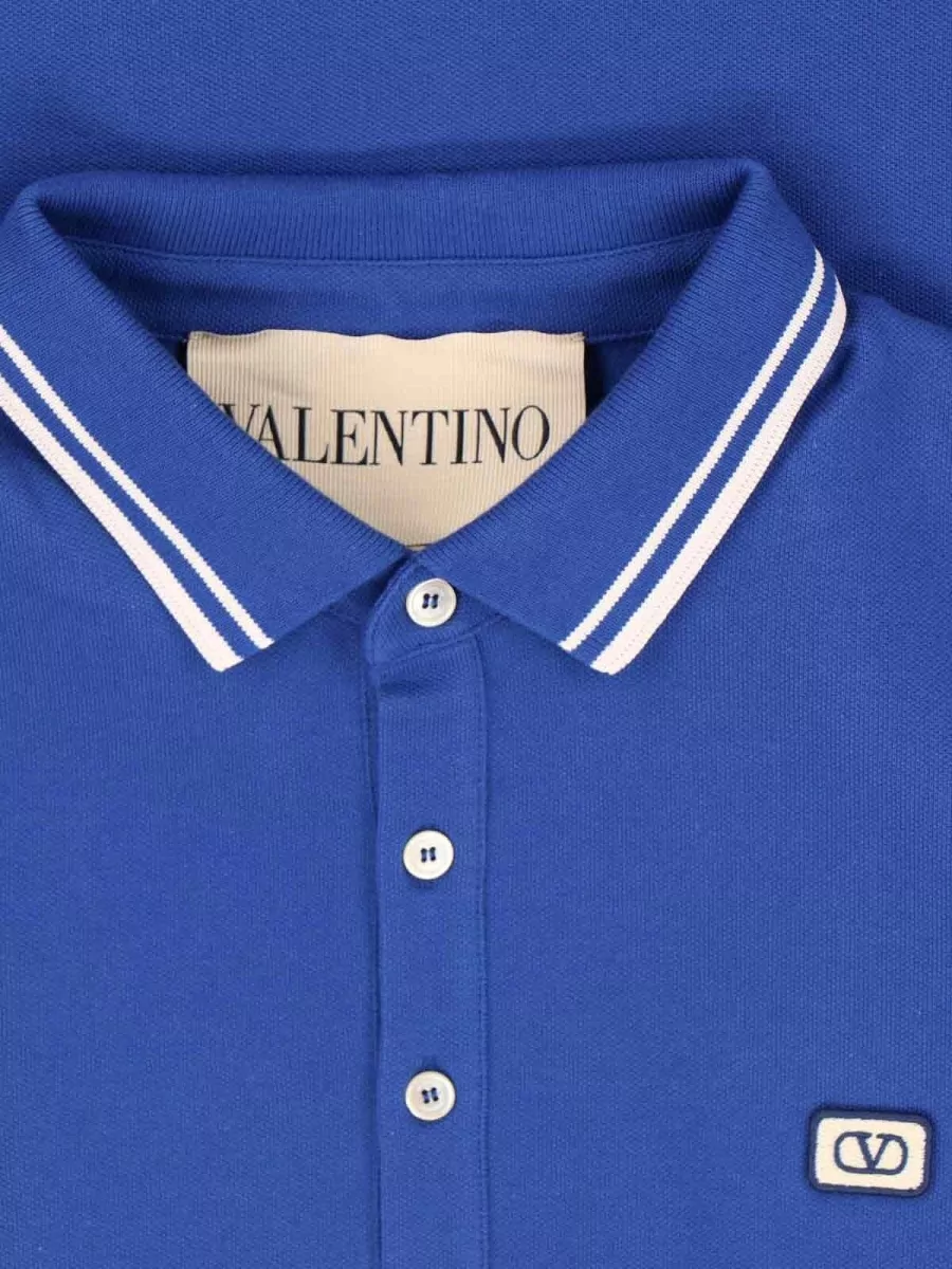 Valentino Short Sleeve Polo Collar Jersey Top
