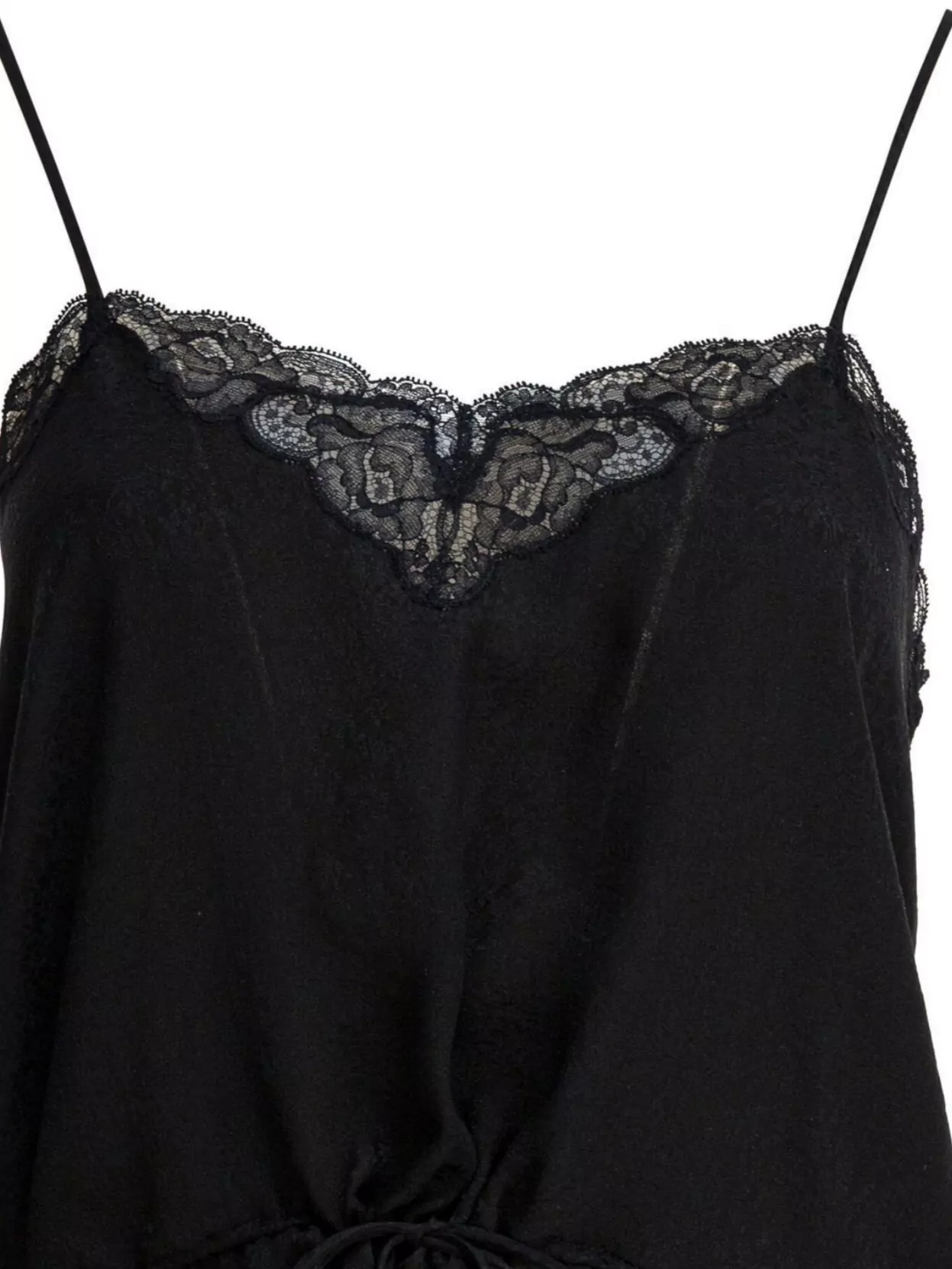 Chloé Adjustable Strap Top Lace Trim Scalloped Edge