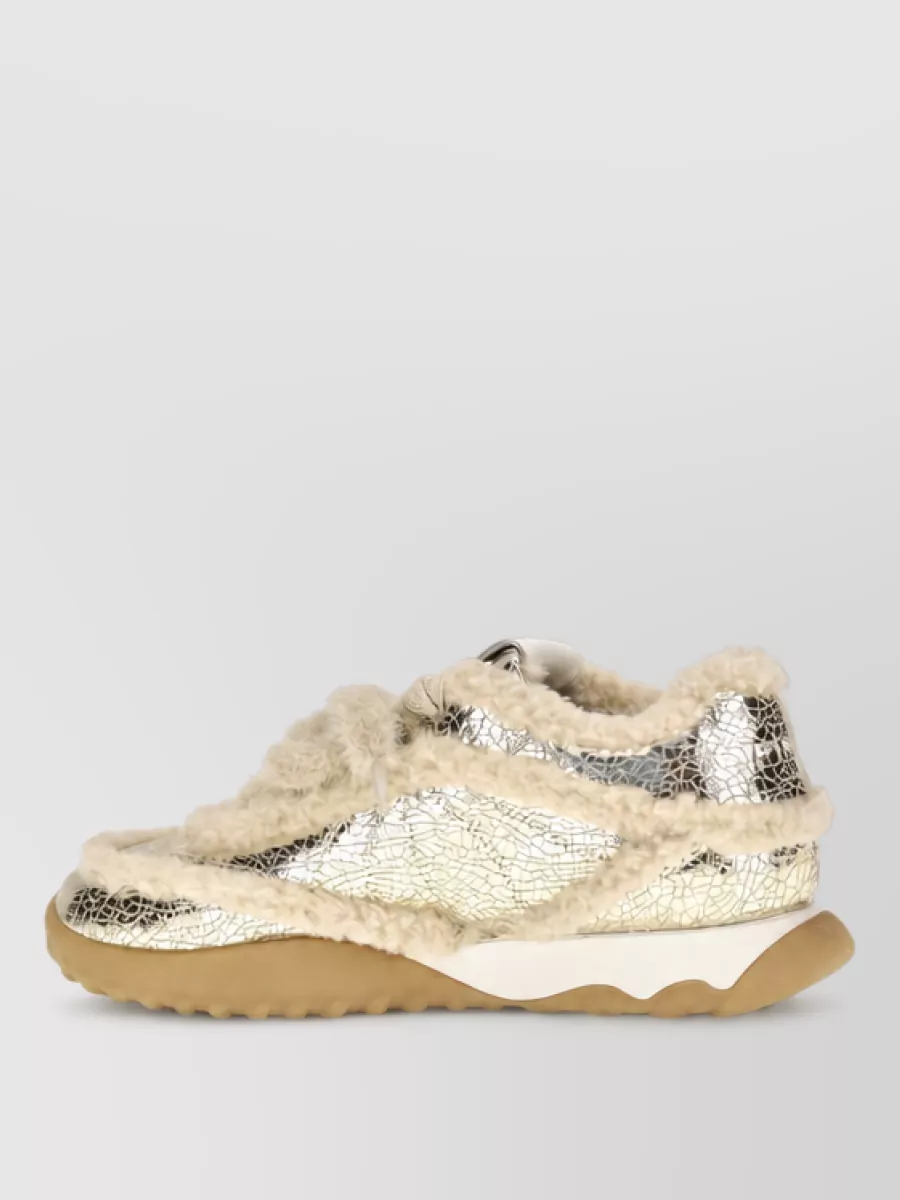 Pinko Leather Chunky Low-Top Sneakers