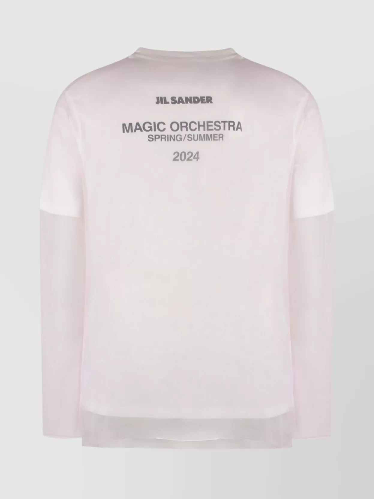 Jil Sander Layered Cotton T-Shirt With Sheer Tulle Overlay