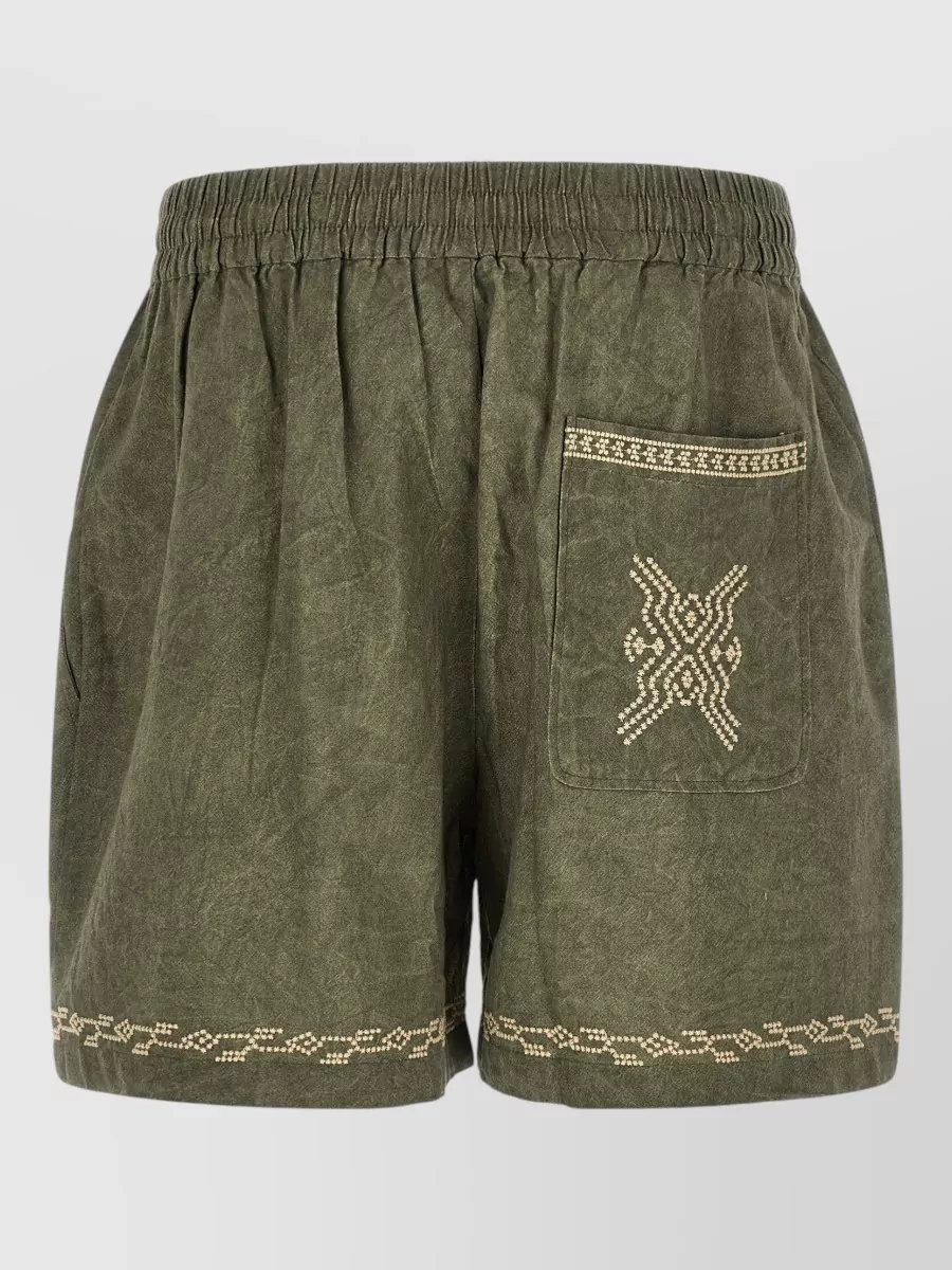 Isabel Marant Cotton Embroidered Tailored Bermuda Shorts