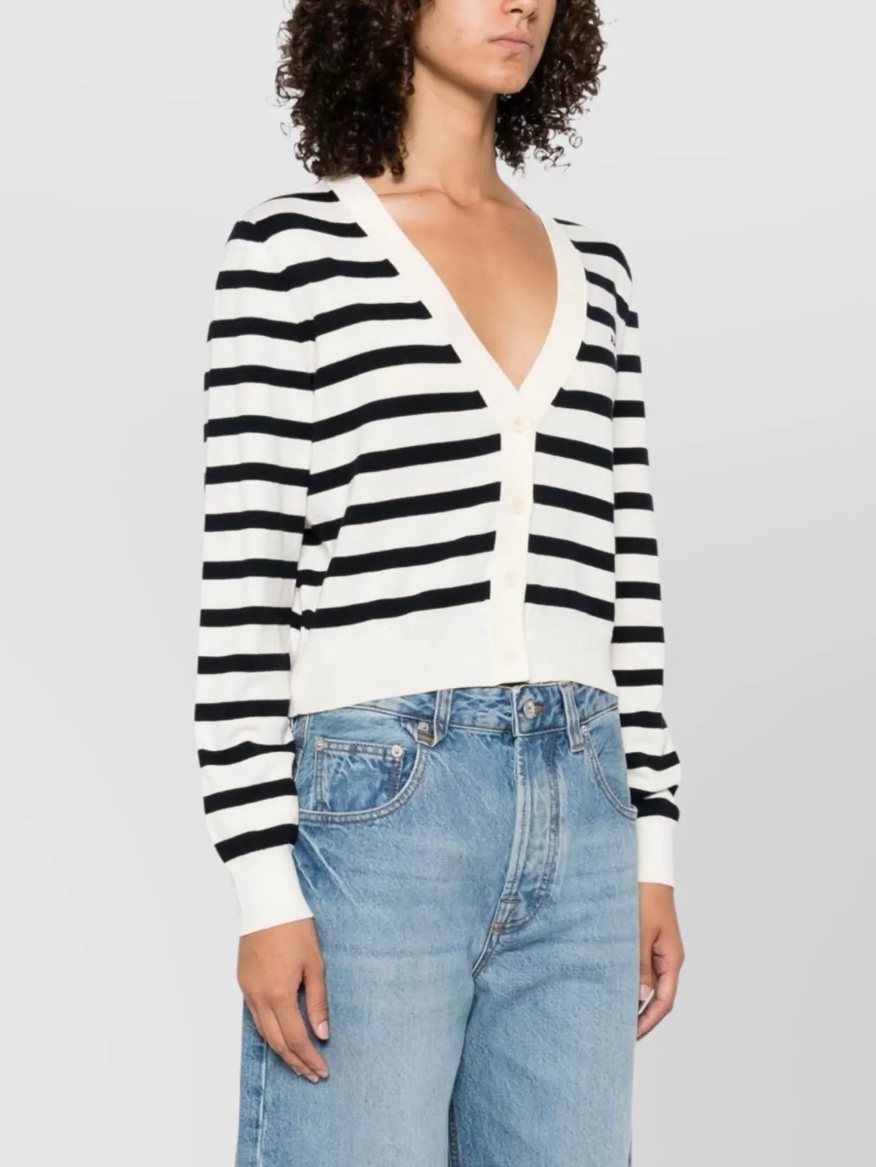A.p.c. Striped Knitwear Cardigan V-Neck