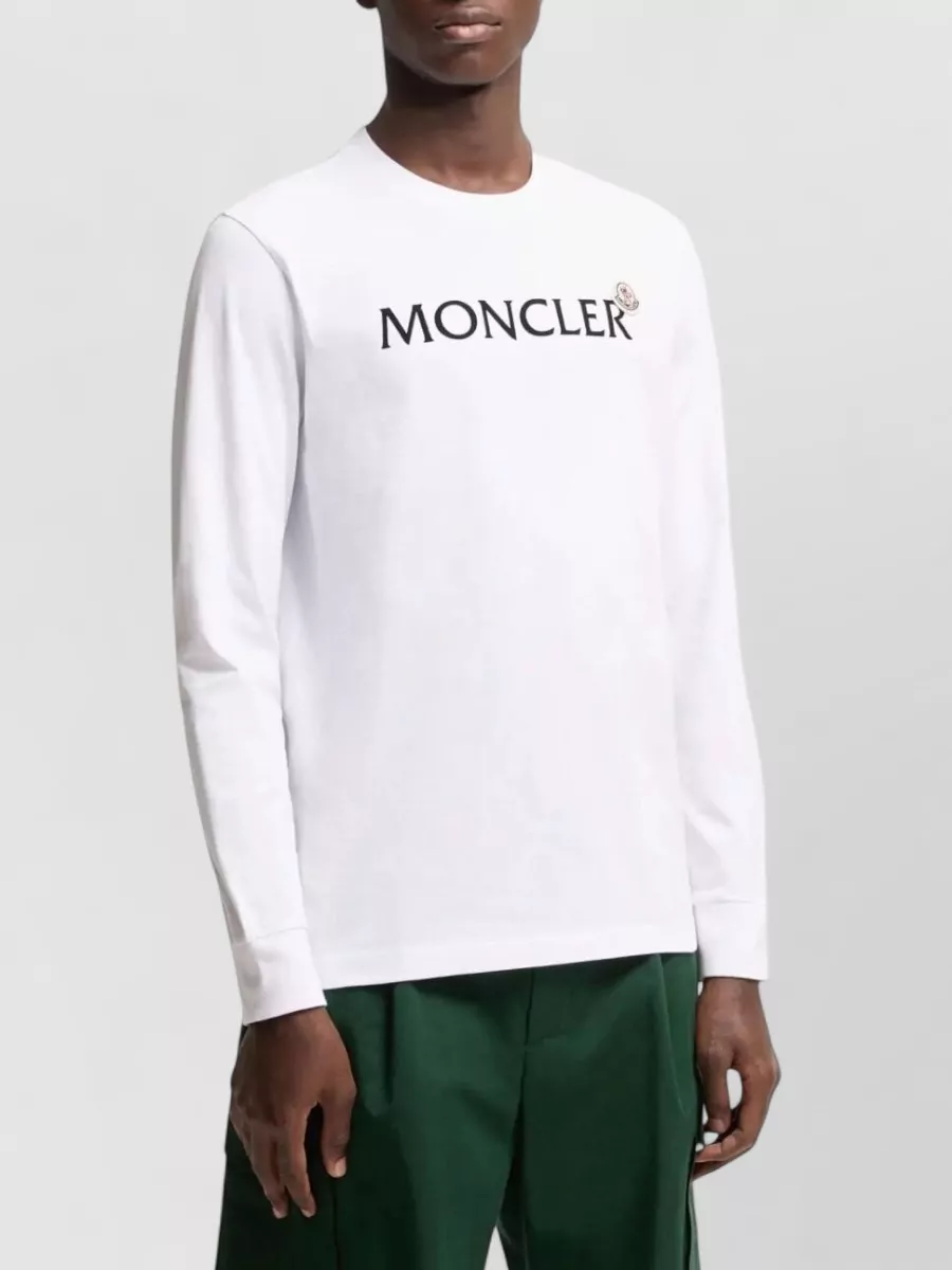 Moncler Crew Neck Long Sleeve Silk Nylon T Shirt