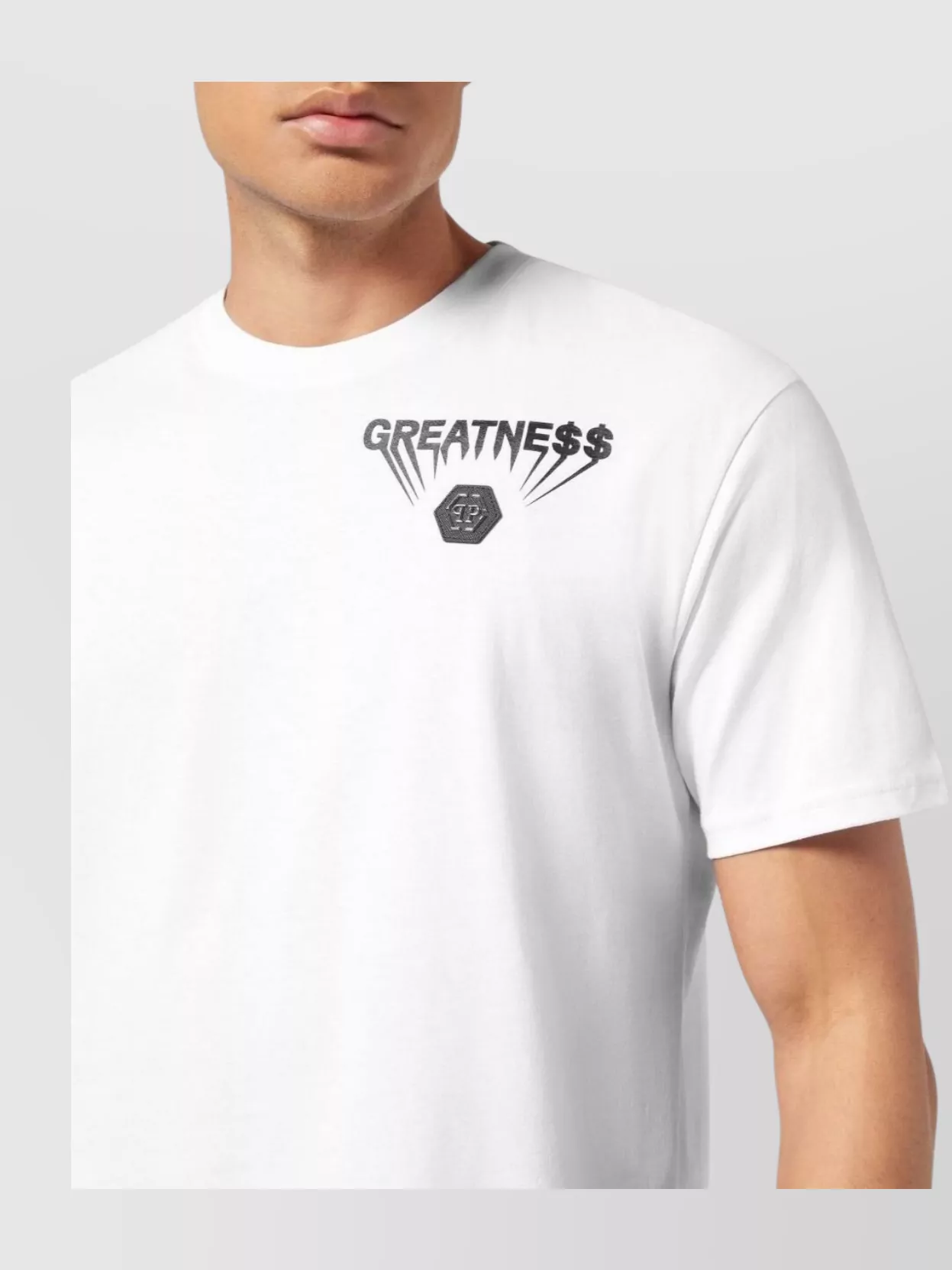 Philipp Plein Logo Graphic Short Sleeve Crew Neck T-Shirt