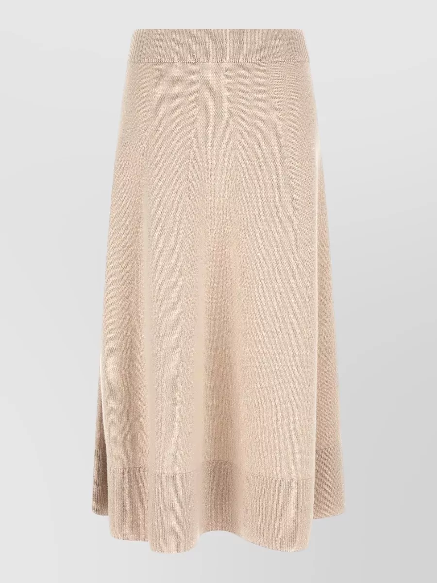 Agnona cashmere high-rise flared midi knitted skirt