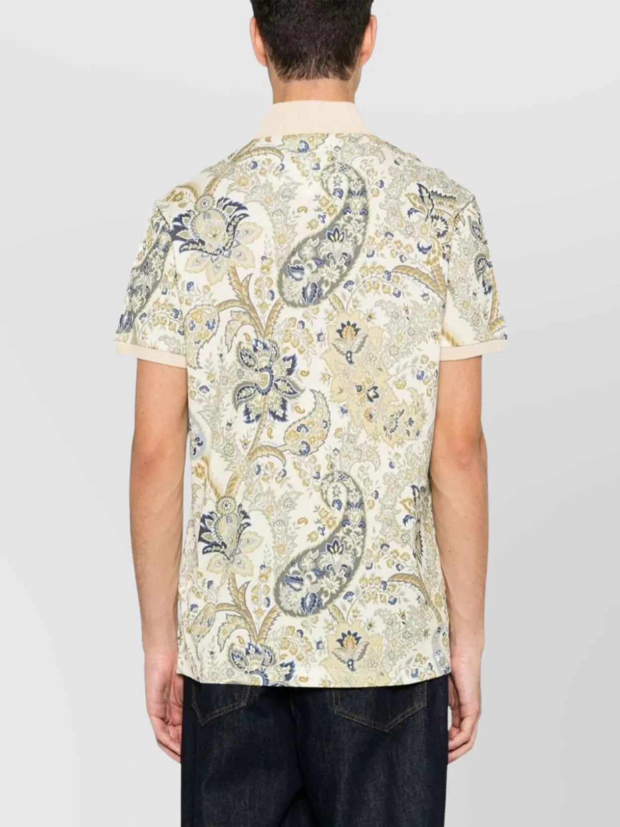Etro Pegasus Motif Paisley Print Polo Shirt