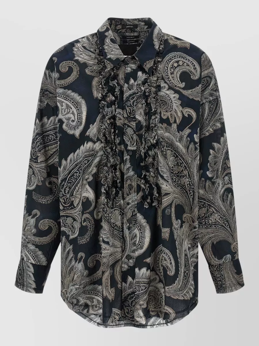 R13 paisley print asymmetric long-sleeve shirt
