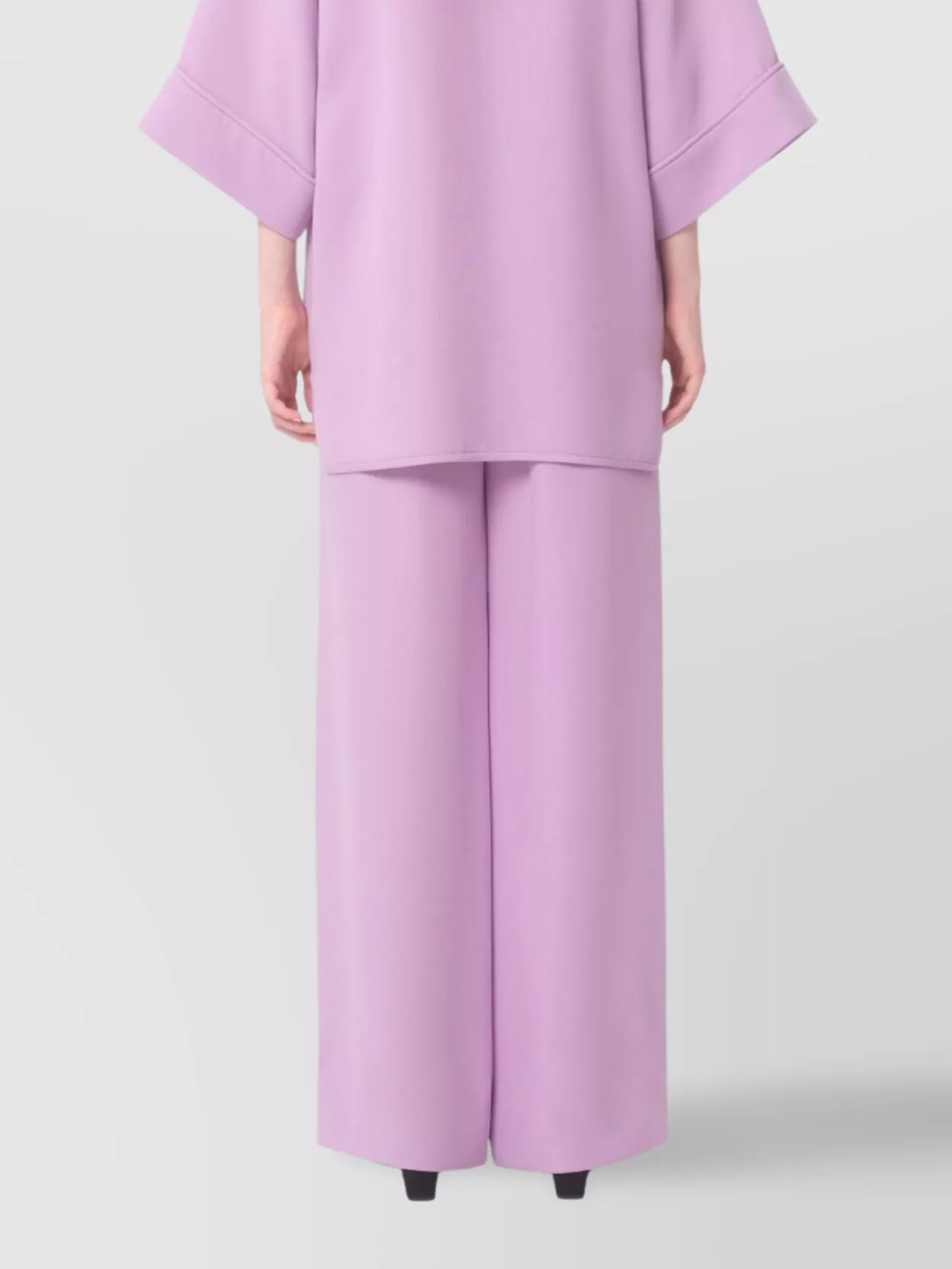 Valentino Wide-Leg Silk Trousers With Elasticated Waistband