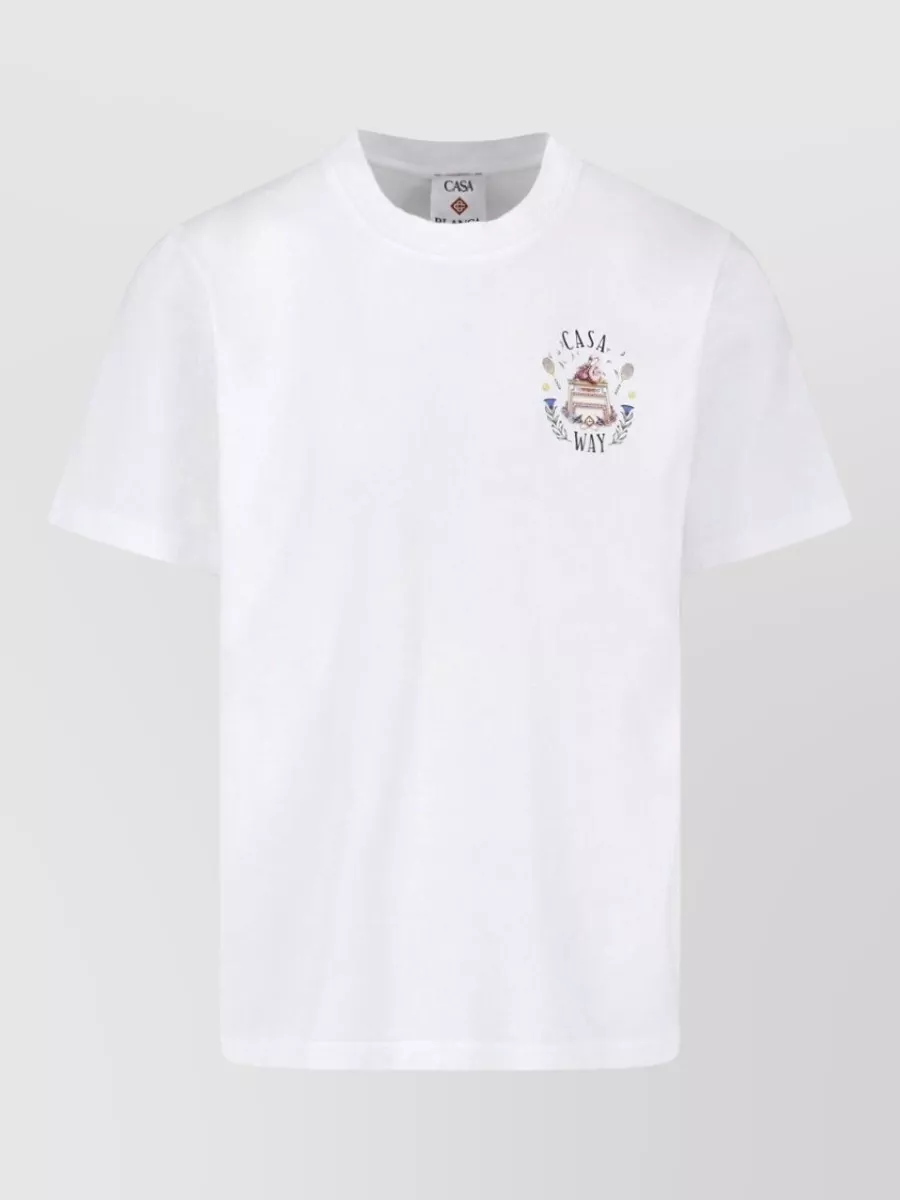 Casablanca organic cotton logo print short sleeve t-shirt