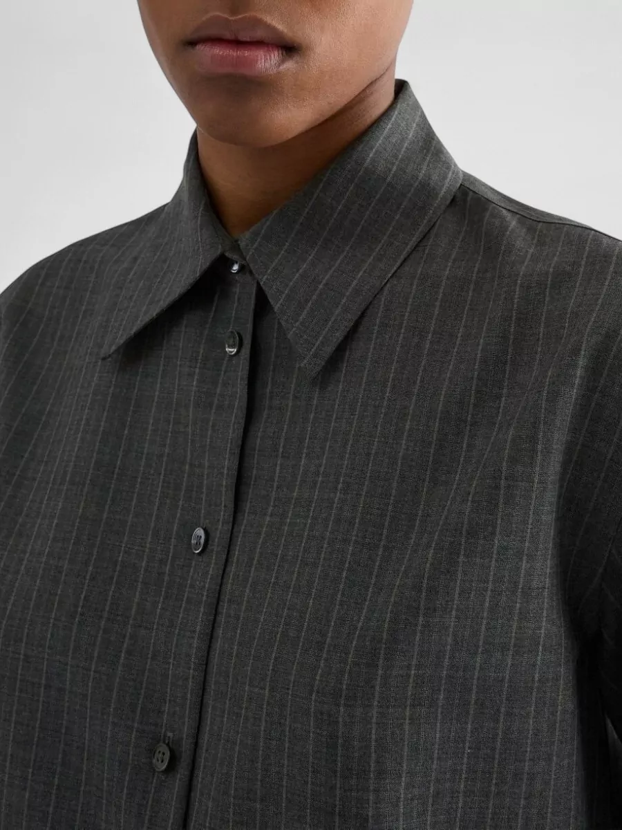 Jil Sander Wool Pinstripe Boxy Shirt