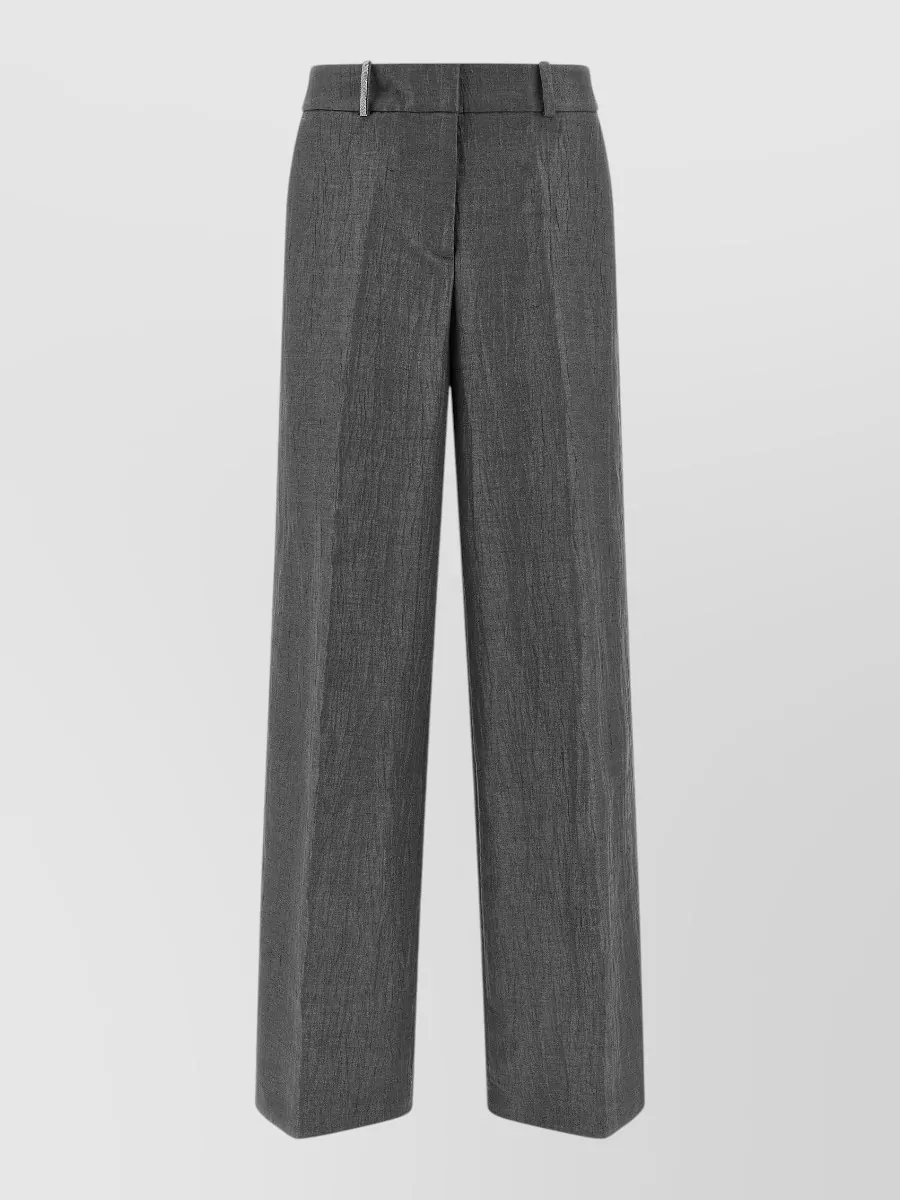 Peserico Linen Wide-Leg Tailored Trousers