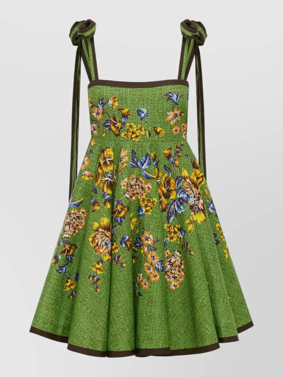 Alémais linen floral-print mini sundress