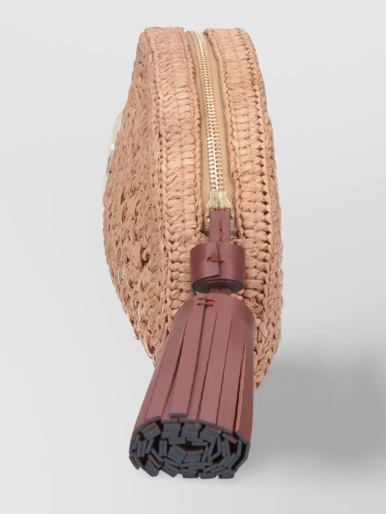 Anya Hindmarch Half Moon Tassel Woven Clutch Bag