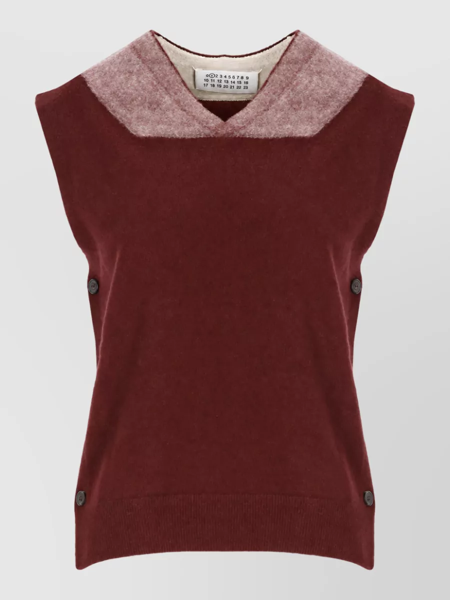 Maison Margiela Virgin wool sleeveless v-neck knitted vest