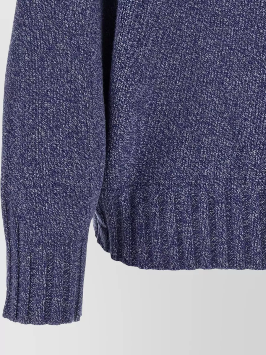 The Attico Cashmere-Blend Mélange Asymmetric-Hem Sweater