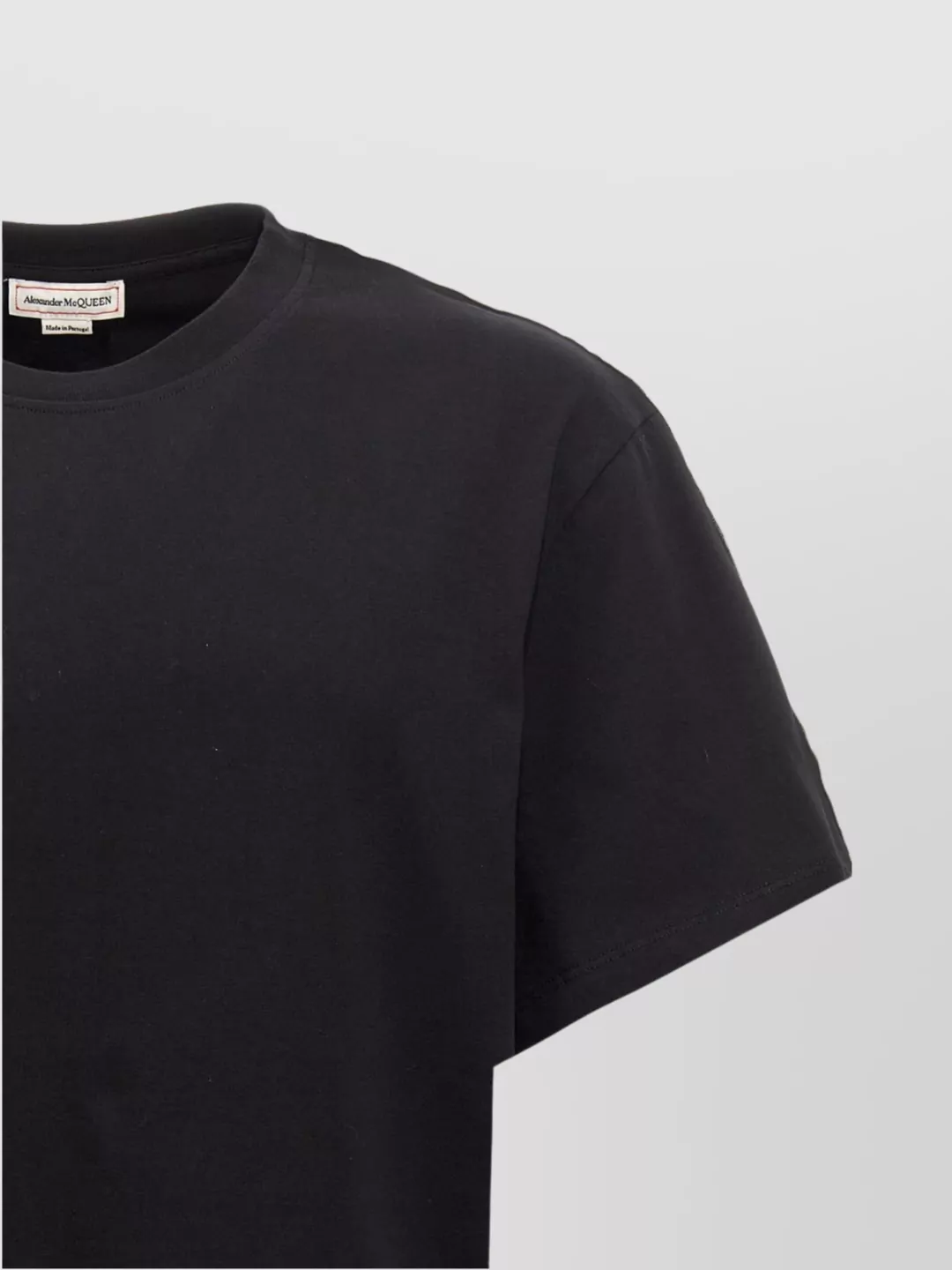 Alexander Mcqueen Crew Neck Logo Detail Ribbed Neckline T-Shirt