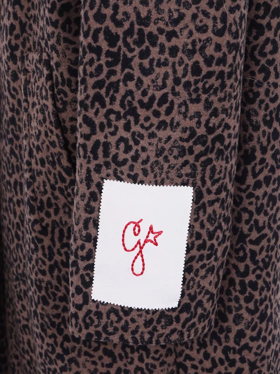 Golden Goose Leopard Jacquard Wool Coat