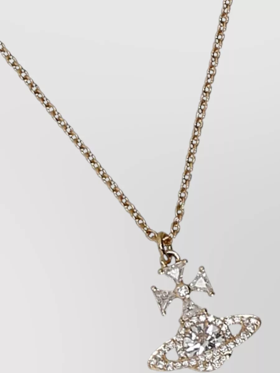 Vivienne Westwood Womens Brass Necklace Adjustable Chain Pendant