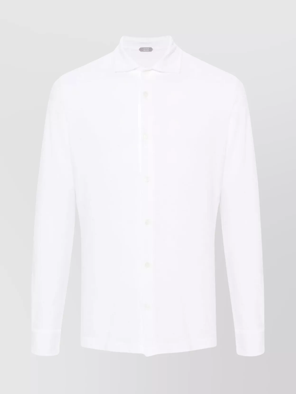 Zanone Collared Shirt Button-down Cuffed Sleeves In White