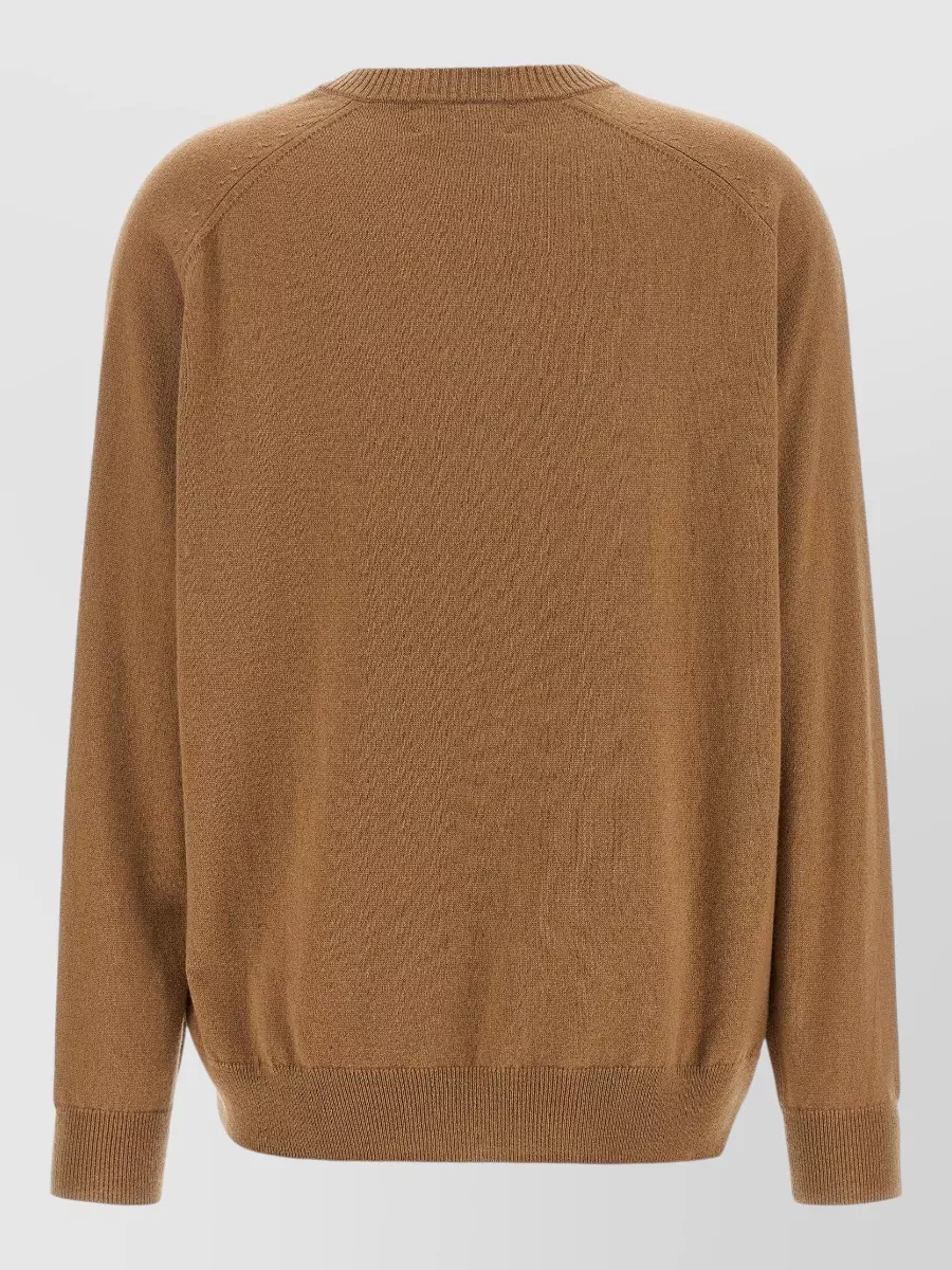 Ballantyne Cashmere Ribbed V-Neck Diamond Sweater