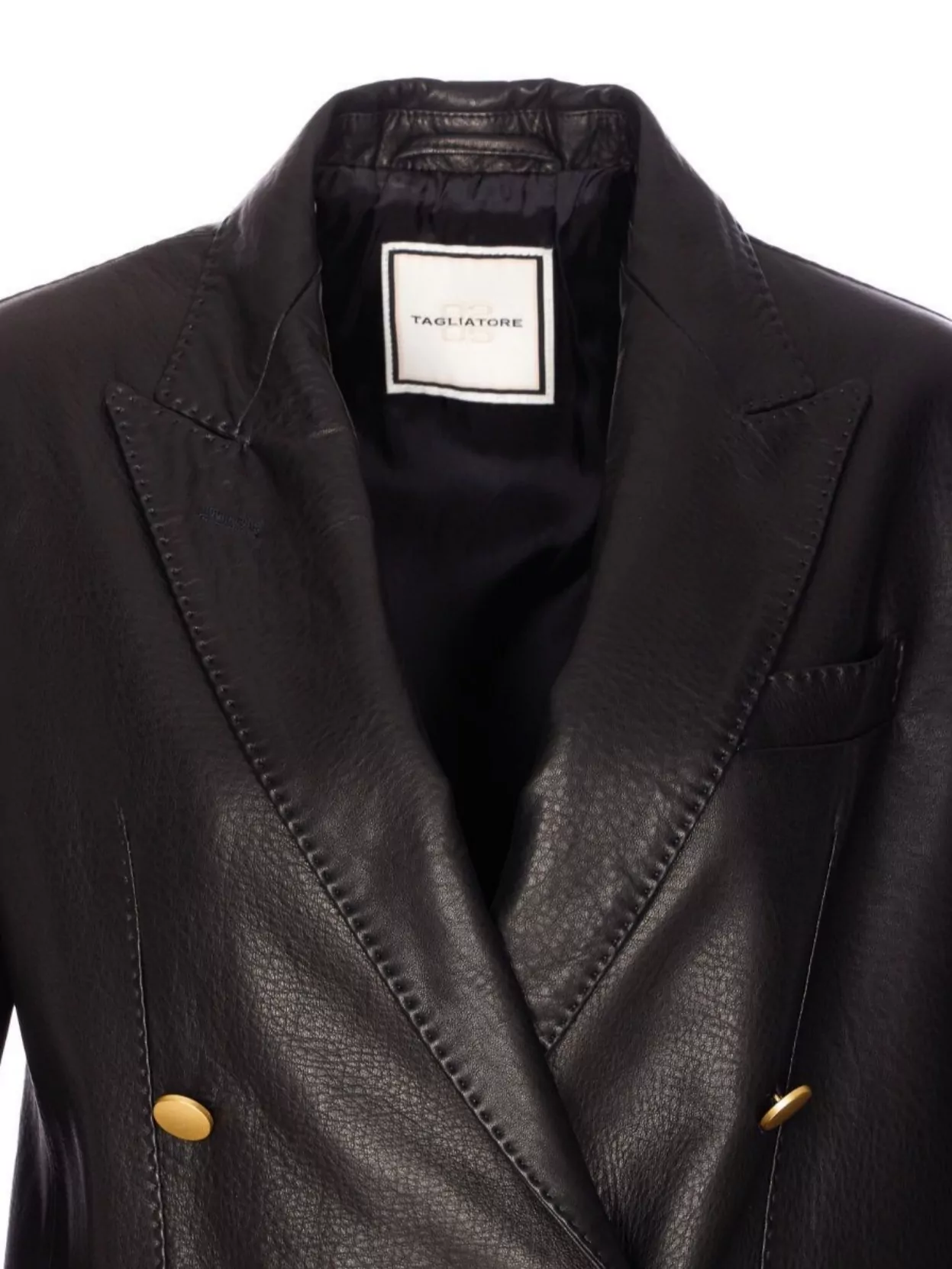 Tagliatore Double-breasted V-neck Long Sleeve Jacket In Brown