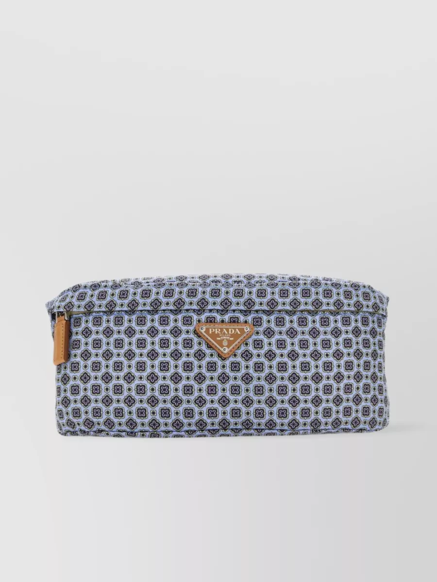 Shop Prada Geometric Print Rectangular Belt Bag In Multicoloured