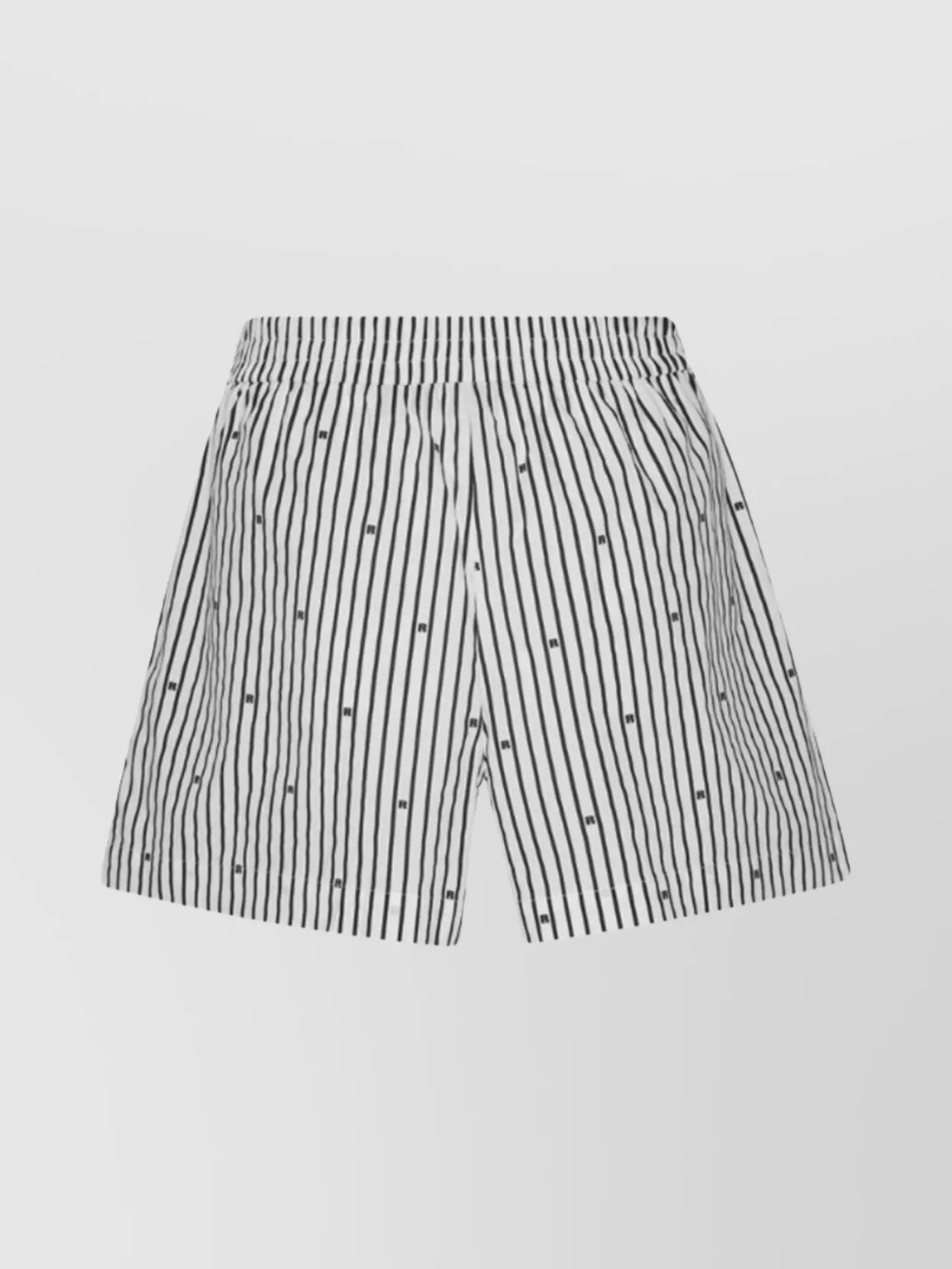 Rotate Waistband Striped Logo Shorts Side Pockets