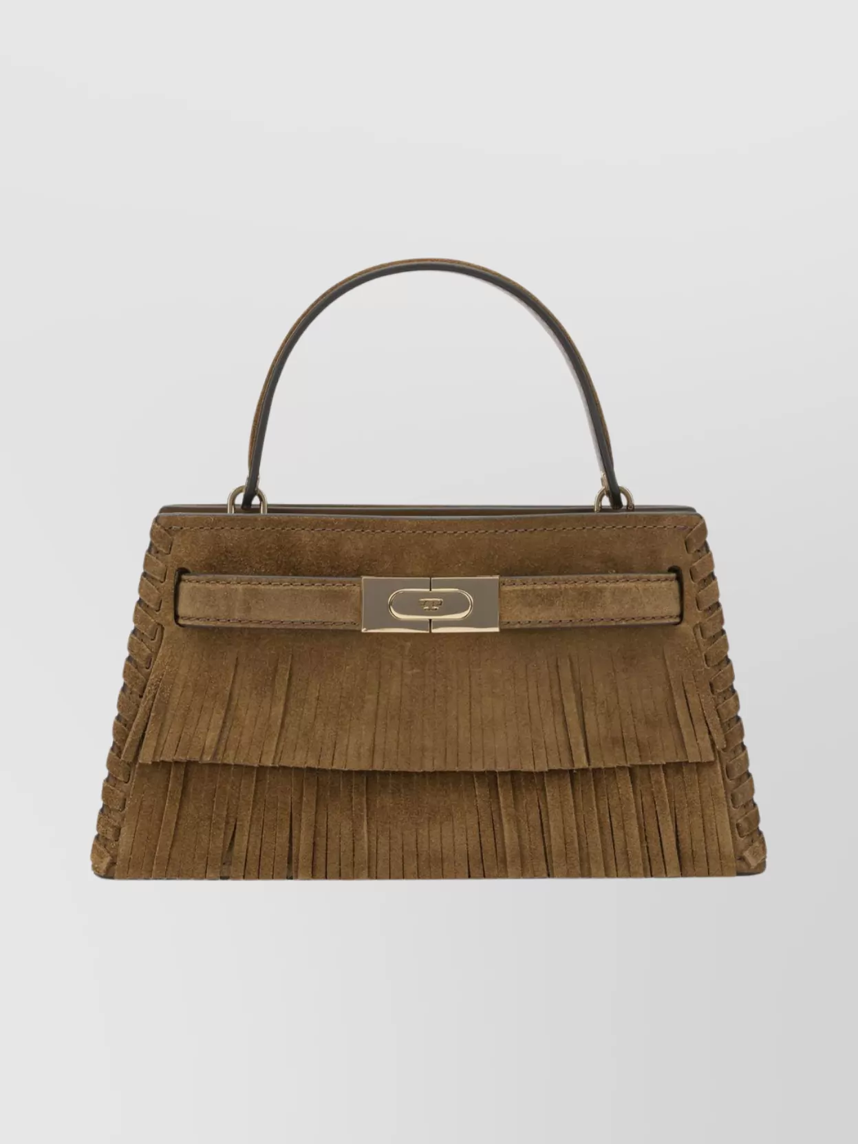 Tory Burch Suede Cross-body Bag Fringe Detail In Brown