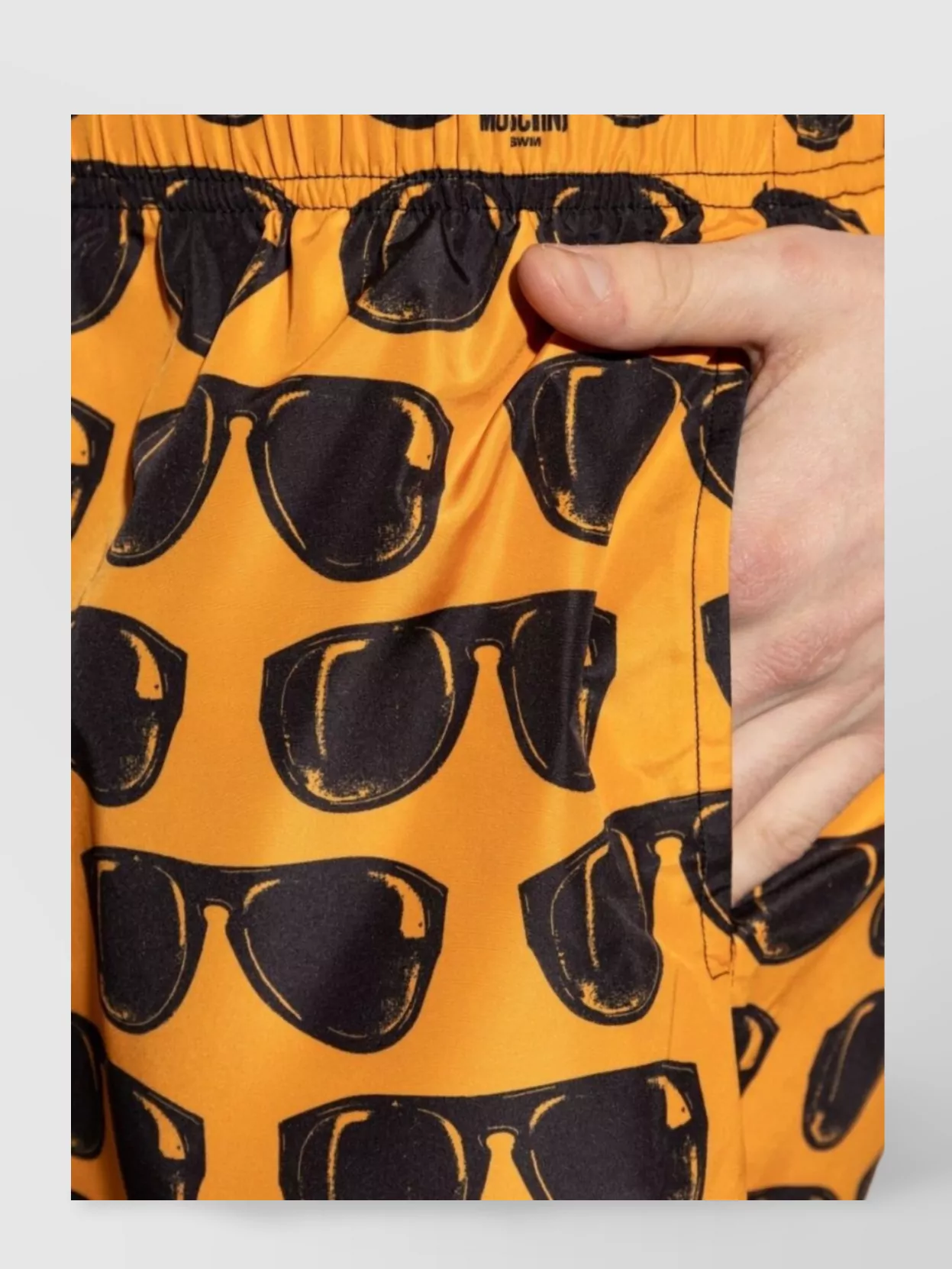 Moschino Graphic Print Drawstring Waistband Swim Shorts