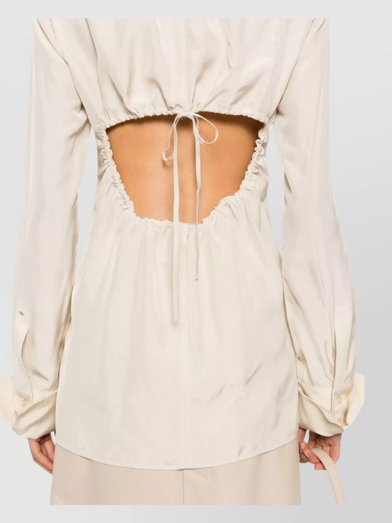 Sportmax Backless Long Sleeve Fitted Waist Shirt