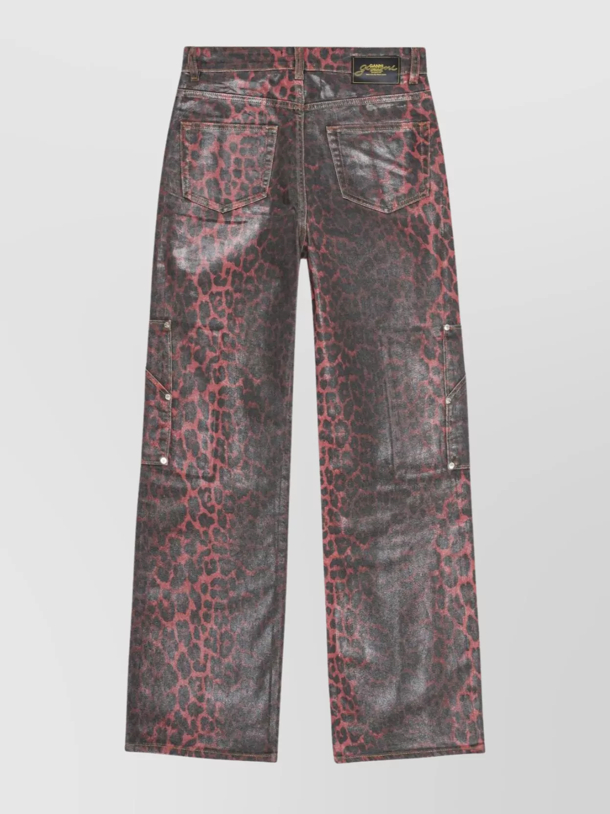 Ganni Cargo Jeans With Animal Print Pockets