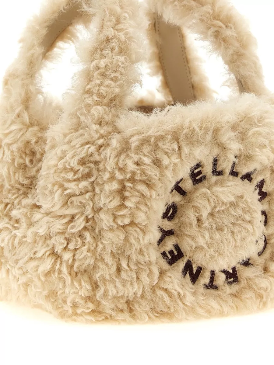 Stella Mccartney Stella Logo Shearling Effect Tote Bag