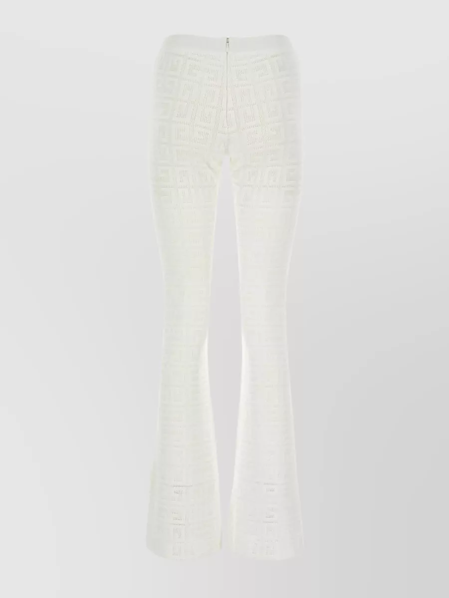 Shop Givenchy Viscose Blend Flared Trousers In Grey