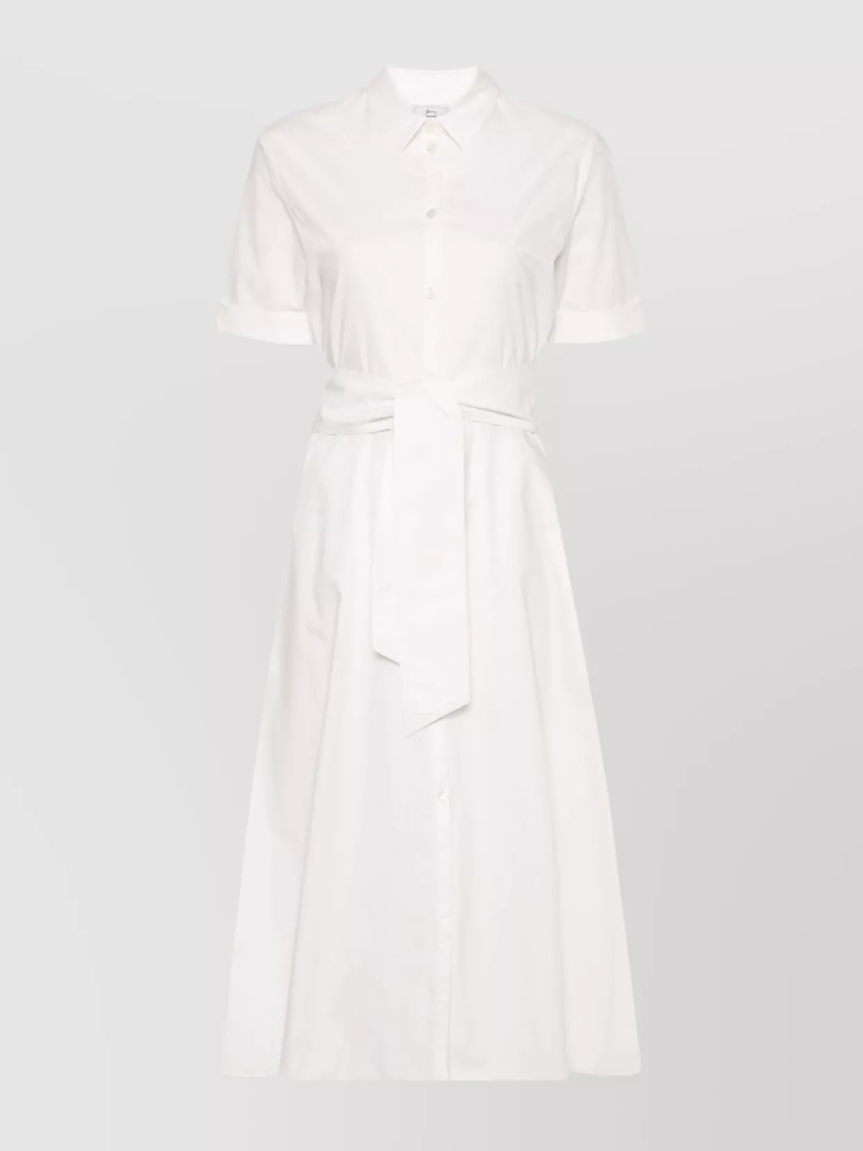 Shop Woolrich Cotton Poplin Shirt Dress With Side Pockets