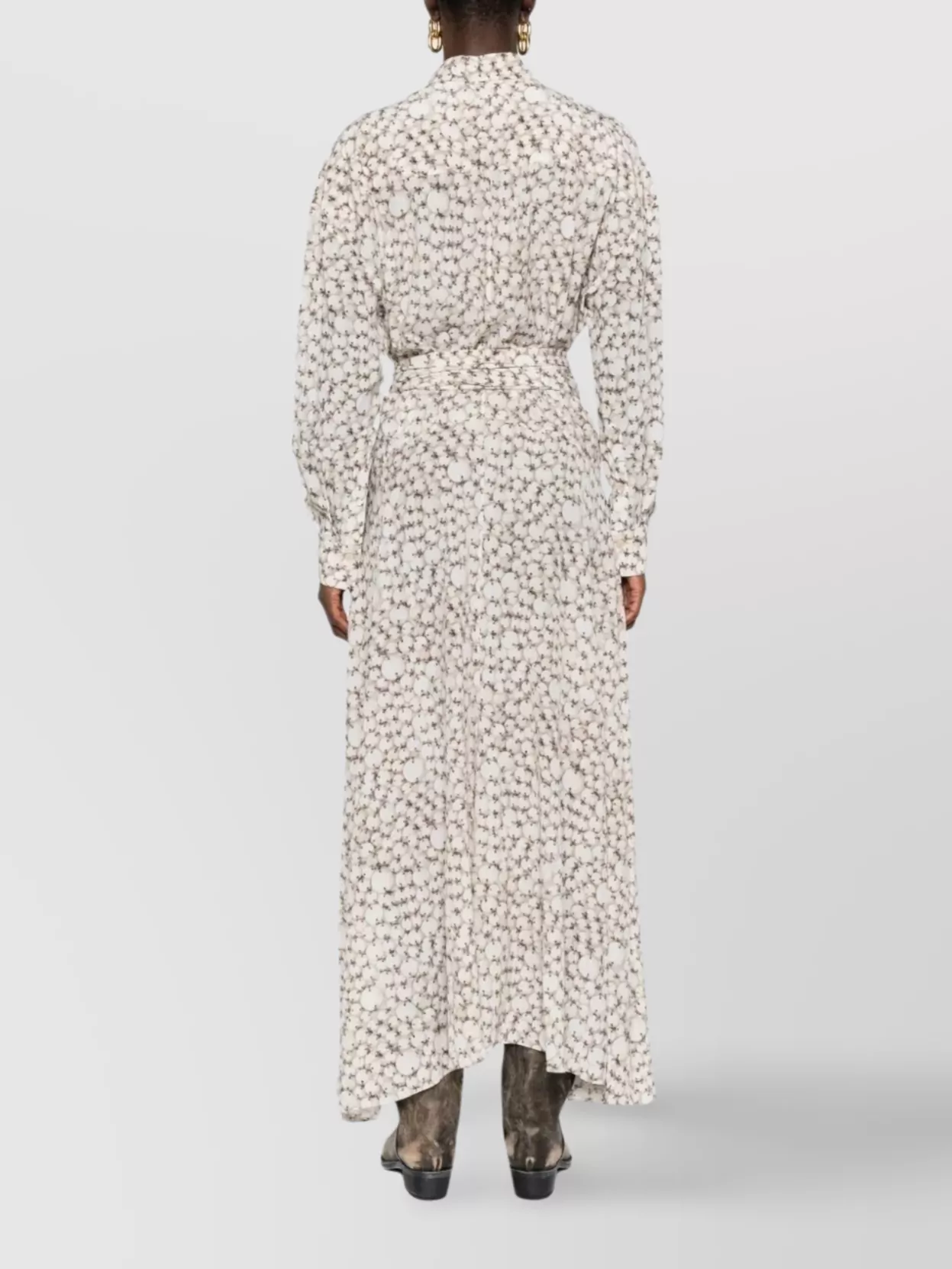 Isabel Marant Floral Long Sleeve Shirt Dress With Belt