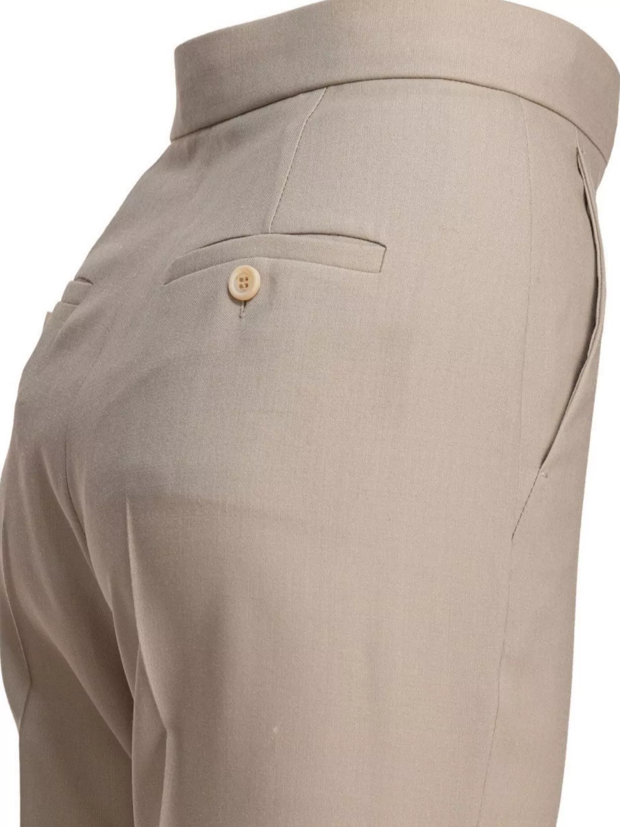 Max Mara Front Pleated Trousers Button Detail