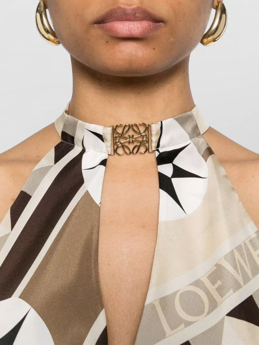 Loewe Paula's Ibiza Silk V-Neck Sleeveless Blouse