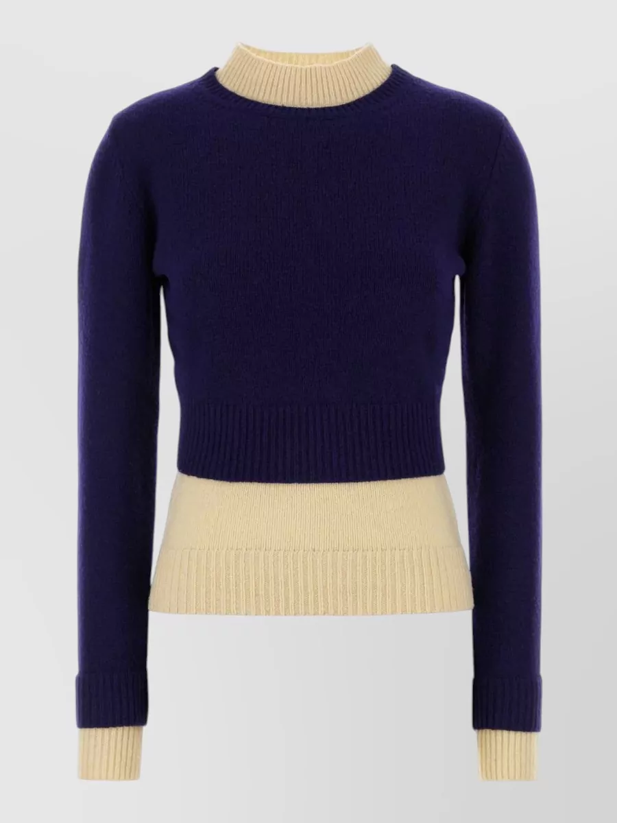 Jil Sander Wool Blend Sweater Mock Neck Design