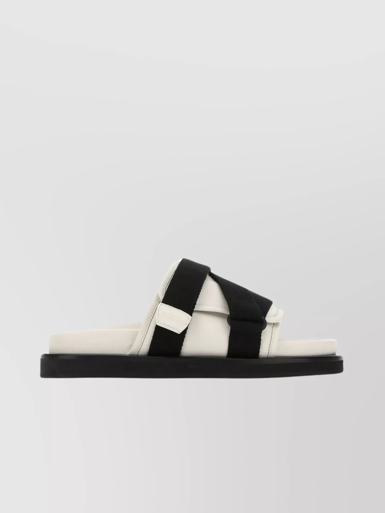 Shop Ambush Leather And Nylon Slippers With Two-tone Design