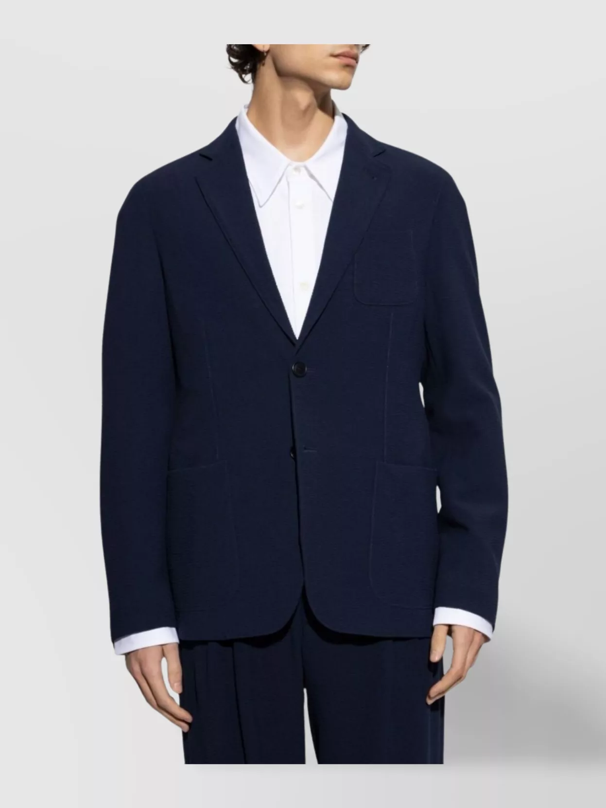 Giorgio Armani Wool Jacket Notched Lapels