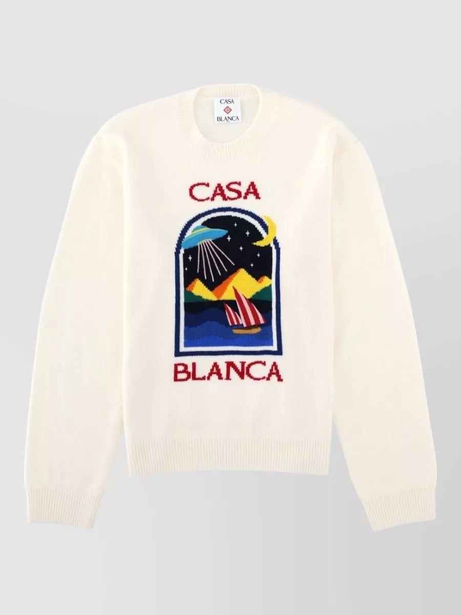 Casablanca logo-print wool jumper
