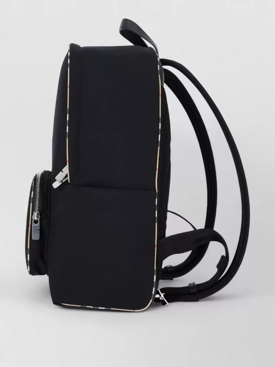 Burberry Backpacks Front Zip Pocket Adjustable Straps In Black