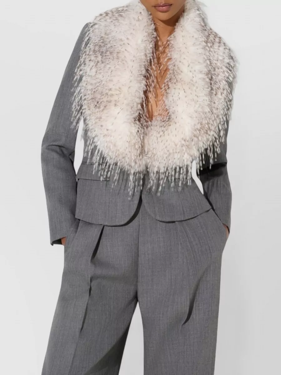 Elisabetta Franchi Wool Slim-Fit Evening Jacket